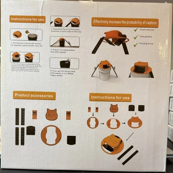 Mouse Trap Bucket Lid, Double Trap Door Style Bucket Mouse Trap -Humane - Picture 3 of 8